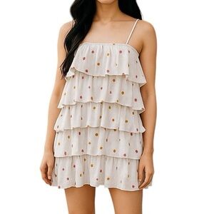 Vici Polka Dot Ruffle Mini Dress